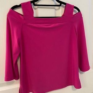 Joseph Ribkoff Dark Fuchsia Cold Shoulder Top